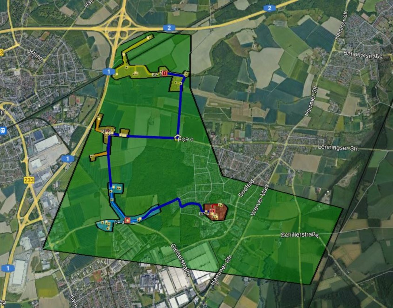 Weiße Flecken Genehmigungsplanung - Kamen - Nord