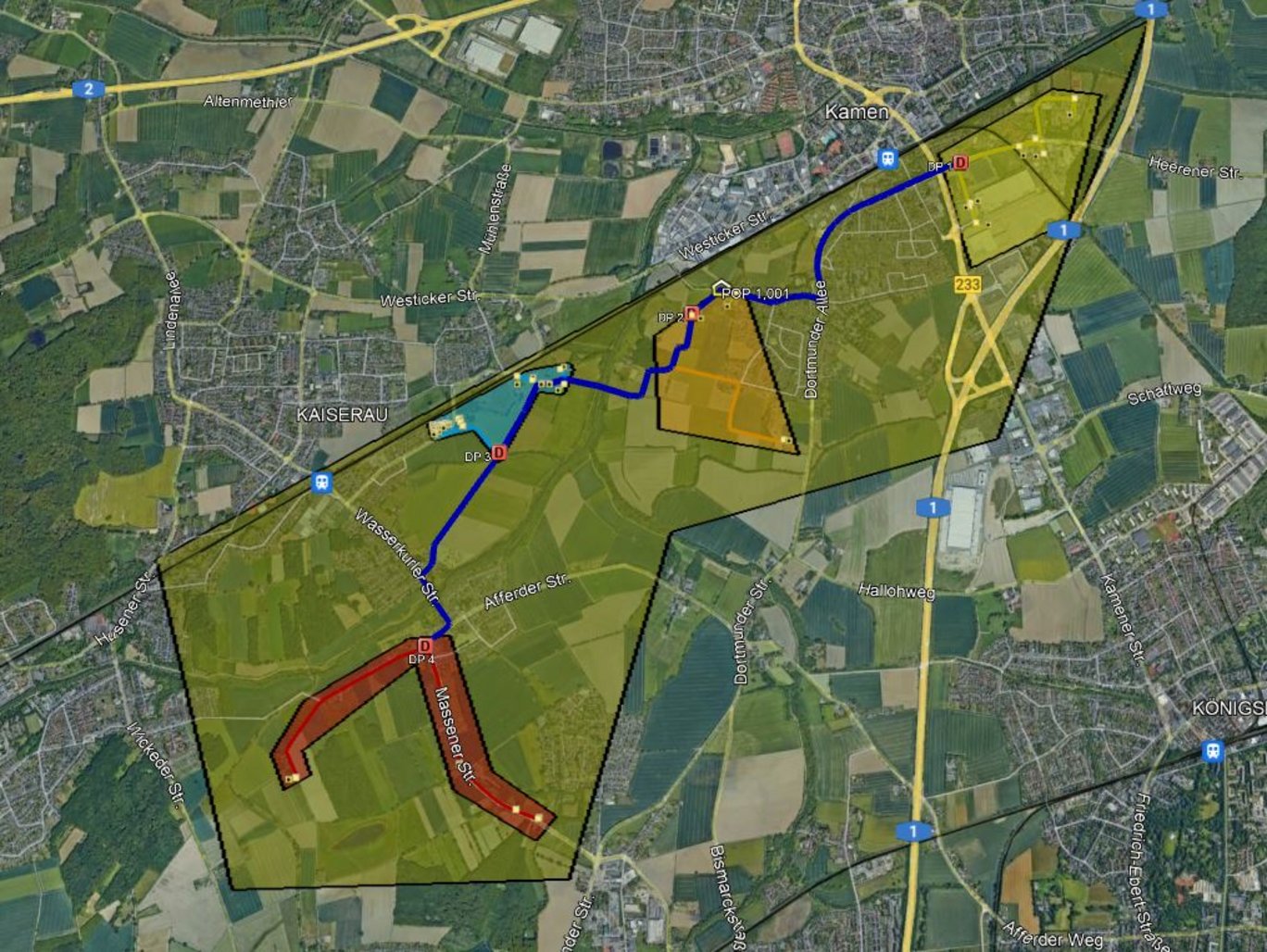 Weiße Flecken Genehmigungsplanung - Kamen - Süd